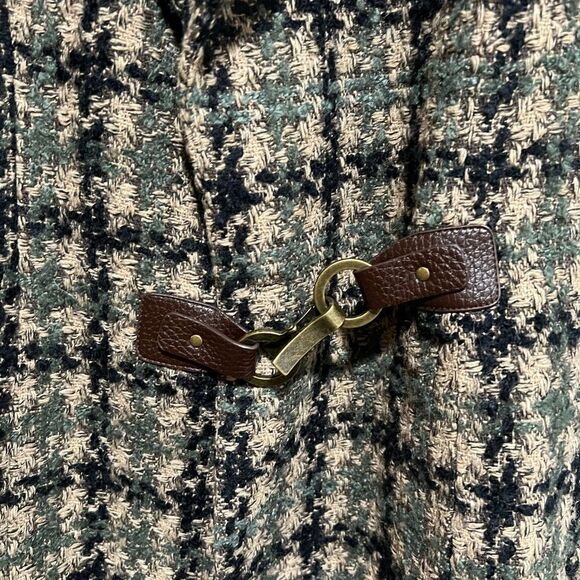 Soft Surroundings Women's Check Plaid Green Tweed Knit Yorkshire Jacket - Picture 2 of 7